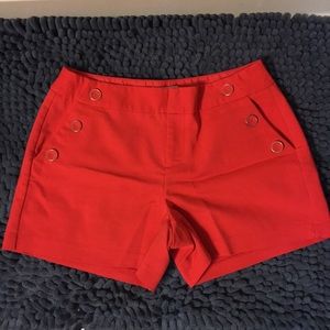 Elle red nautical sailor button shorts